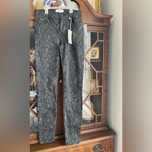 Frame skinny mid-rise snakeskin jeans